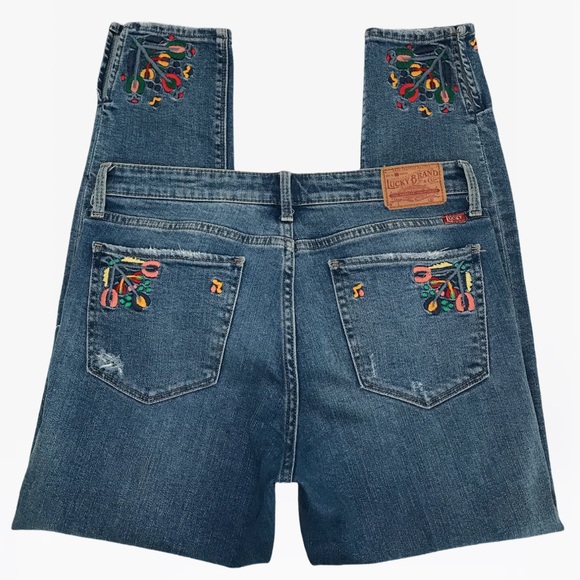 Lucky Brand Vintage Ava Embroidered Distressed Jeans - 4/27 - Picture 7 of 16
